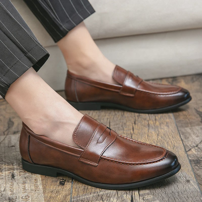Klassieke Heren Leren Loafers - Stijlvolle Business & Casual Schoenen