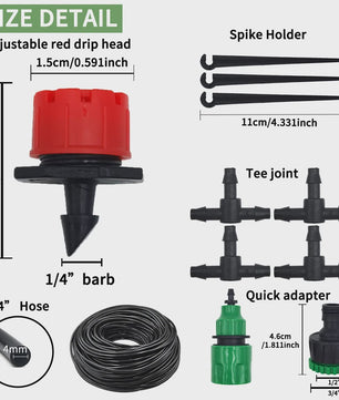 Micro Druppels Irrigatie Systeem Kit - Verstelbare Druppelaars voor Tuin, Terras & Gazon