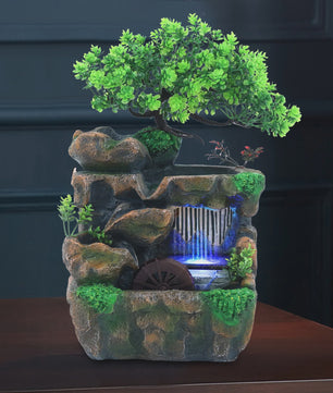 Decoratieve Binnen Waterval Tafel fontein met Kleurveranderende LED Verlichting