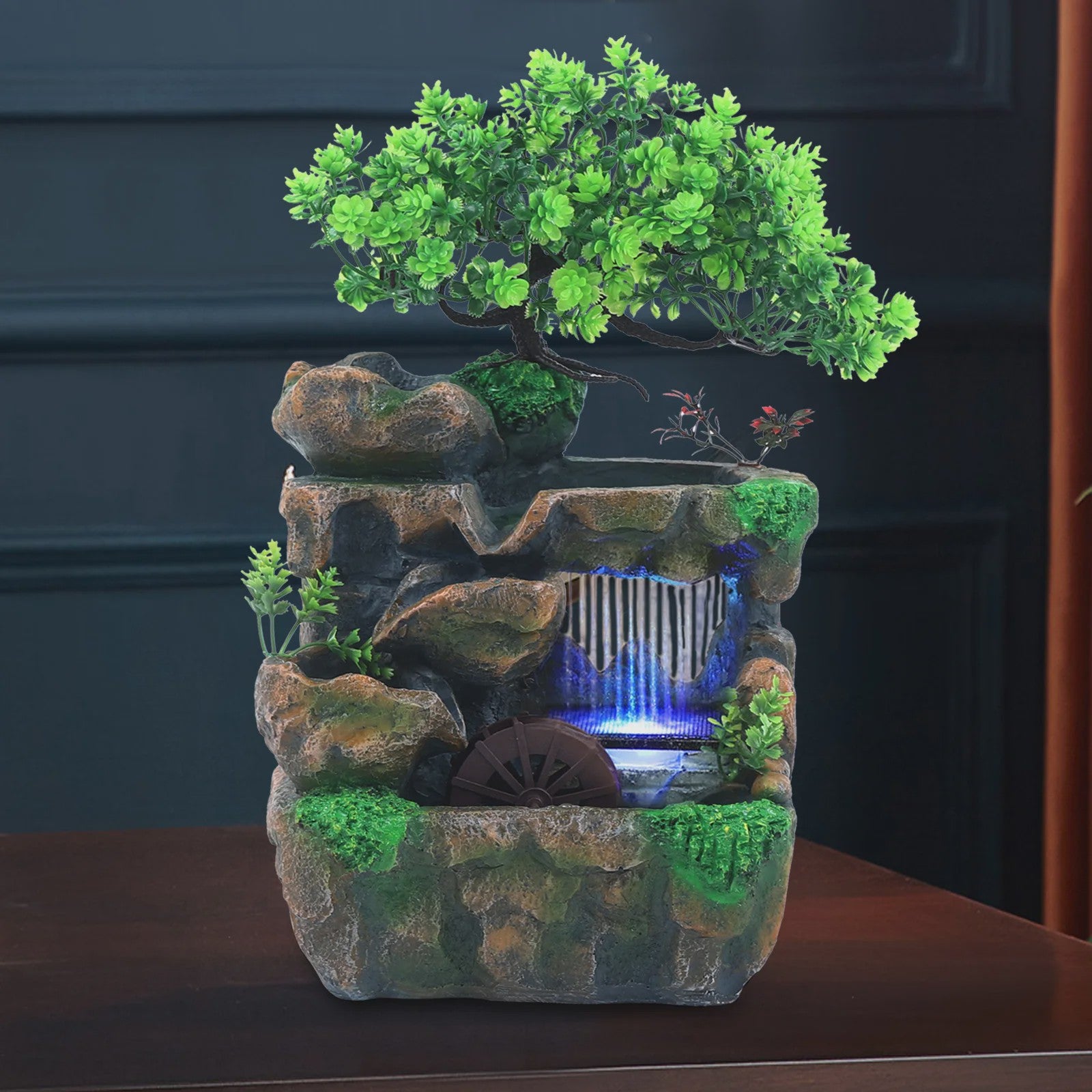 Decoratieve Binnen Waterval Tafel fontein met Kleurveranderende LED Verlichting