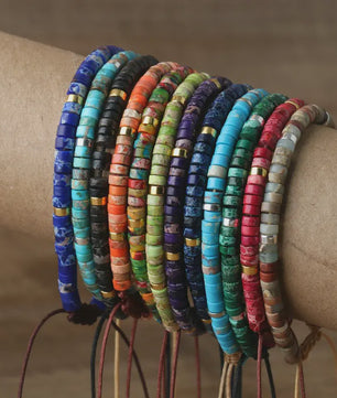 Natuurlijke Blauwe Emperor Steen Kralen Armband - Verstelbaar & Uniek
