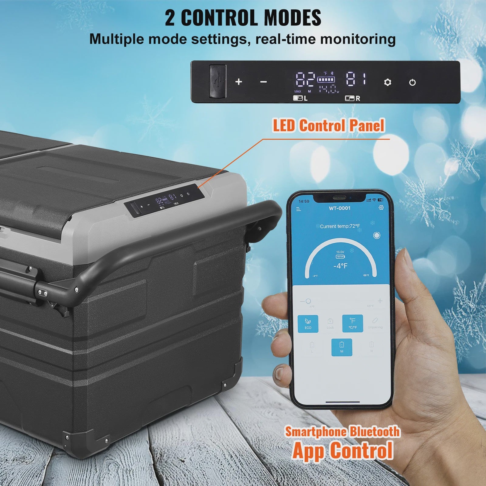 Draagbare Dubbelzone Koelkast 95L: Compressor Koelbox voor Auto, Camping & Outdoor