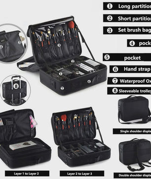 Professionele Make-up Koffer - Grote Capaciteit Reis Organizer voor Cosmetica & Beauty Tools