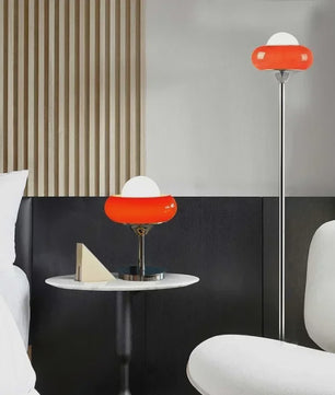 Retro Bauhaus Glas Plafondlamp Oranje Rood - Sfeervolle Verlichting voor Woonkamer & Slaapkamer