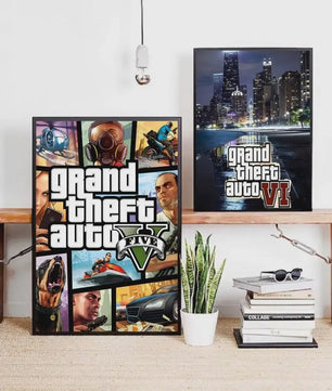 Grand Theft Auto Game Posters - Zelfklevend Muurdecoratie voor Fans