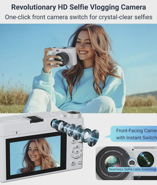 4K Digitale Camcorder met 75MP Foto, 18x Zoom, Dual Camera's & Autofocus