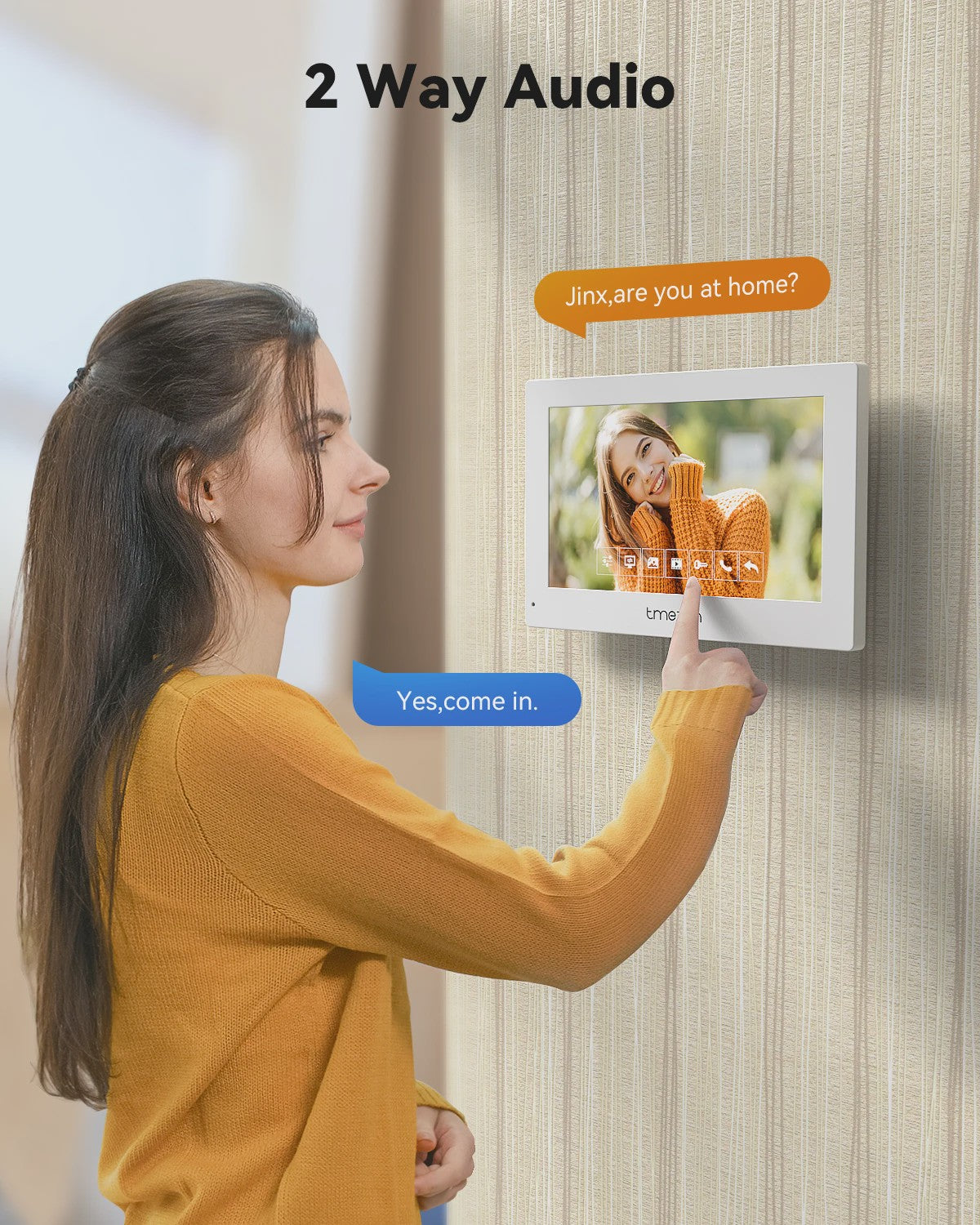 TMEZON 4-Draads Video Intercom Systeem met 7" HD Touchscreen & Tuya App