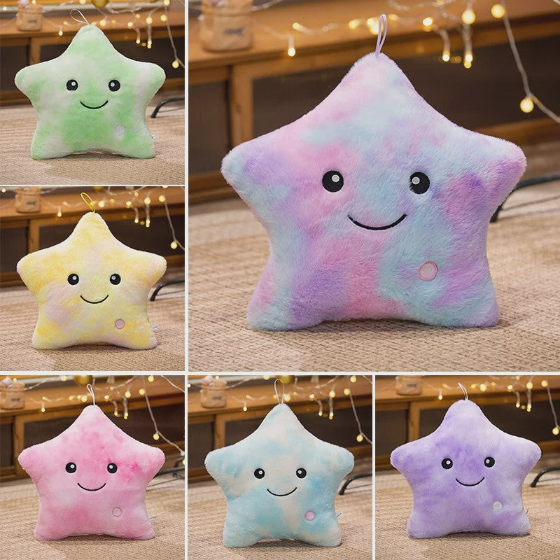 Glow-in-the-dark Ster Pluche Kussen - Zacht Verlicht Speelgoed voor Kinderen & Decoratie