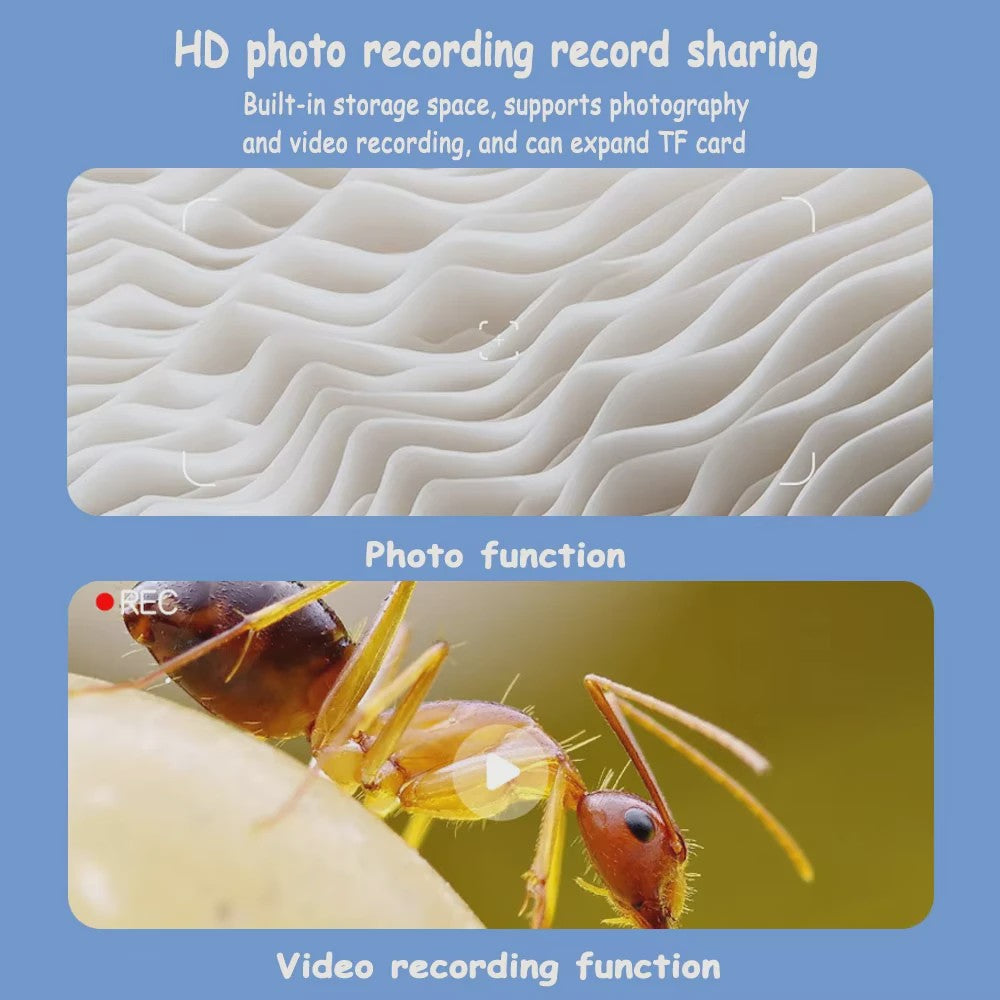Draagbare Digitale Kinder Microscoop 1000x Zoom met 2.0" IPS Scherm - Educatief Cadeau
