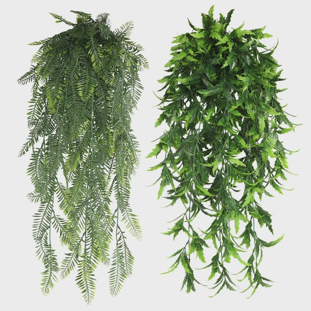 Hangplant Kunstplant Varenbladeren & Klimop - Decoratie voor Huis, Kamer, Balkon & Feest