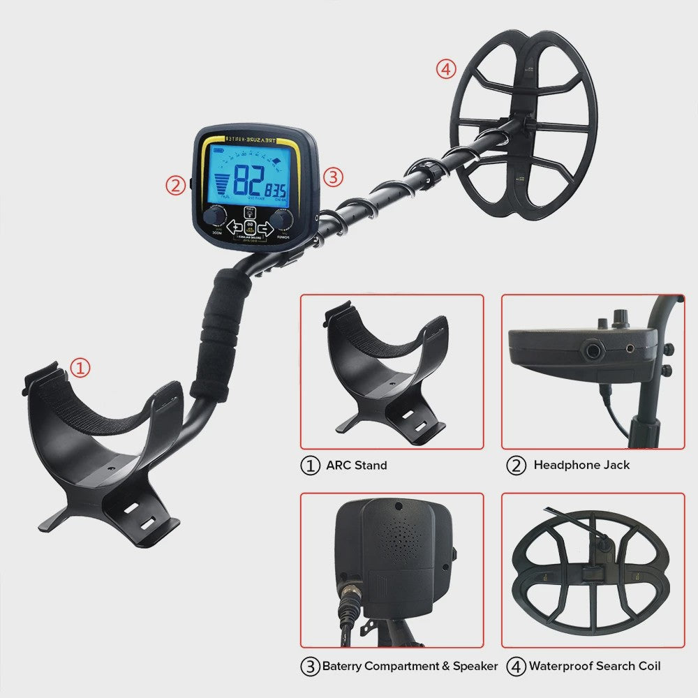 Treasure Hunter GX850 Professionele Metaaldetector - 11" Waterdichte Spoel, Goudzoeker