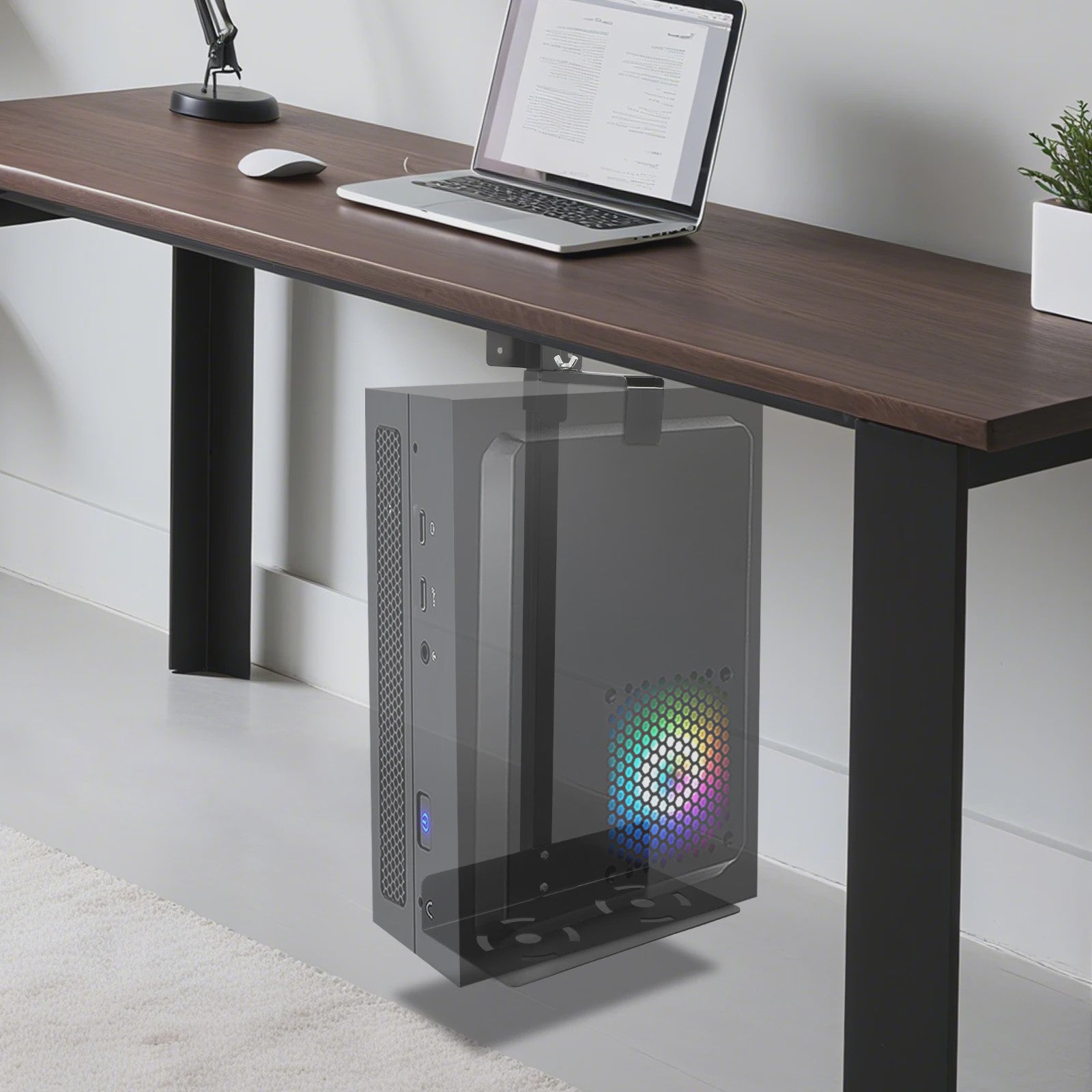 Verstelbare Computer Case Houder voor Onder het Bureau - PC Toren Beugel
