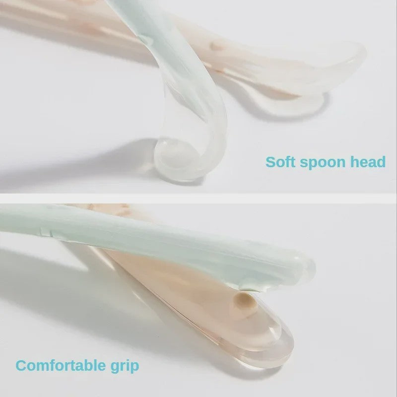 Zachte Siliconen Baby Lepel - Ideaal voor Voedingstraining en Eerste Hapjes