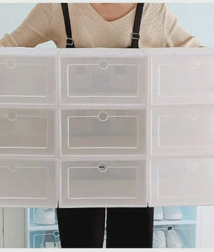 Set van 20/24 Opvouwbare Schoenenboxen - Stapelbaar & Transparant