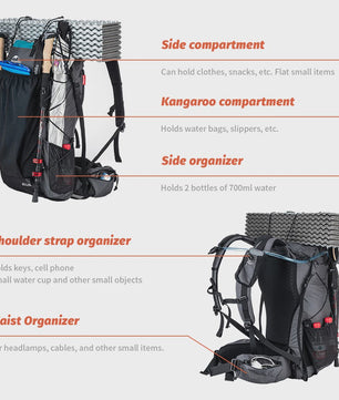 Naturehike Klimrugzak 60+5L - Ruime Outdoor Rugzak voor Reizen, Kamperen en Klimmen met Regenhoes