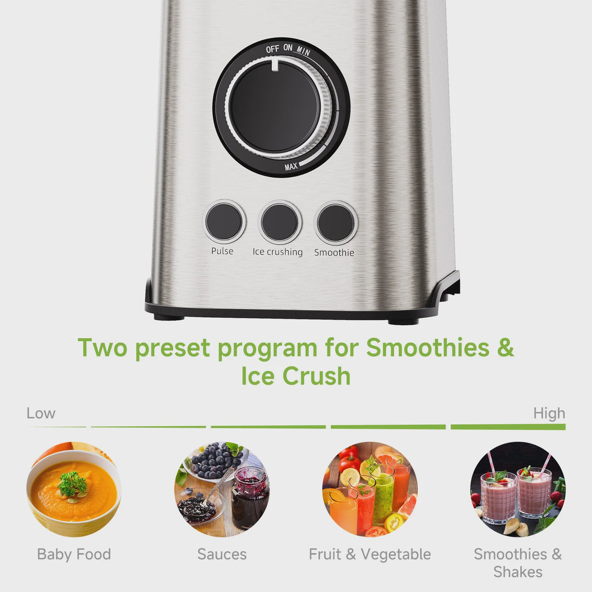 BioloMix 3-in-1 Blender: Krachtige 1300W Smoothie Maker, Grinder & Babyvoeding Blender