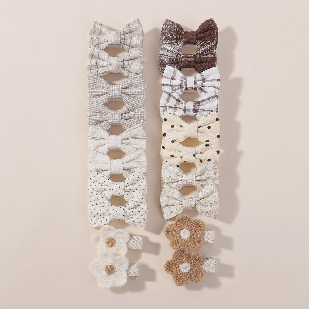 20-delige Set Schattige Kinder Haarclips met Strikjes - Leuke Babymutsjes en Haaraccessoires
