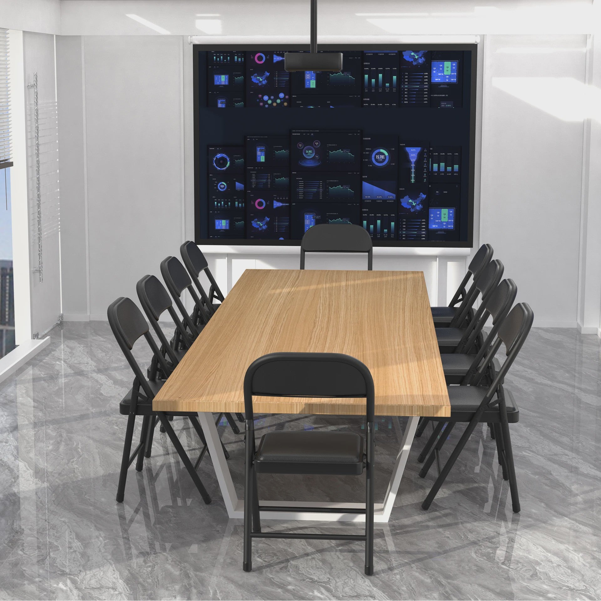 Opvouwbare Stoel met Kunstleren Zitting en Metalen Frame - Comfortabel en Praktisch