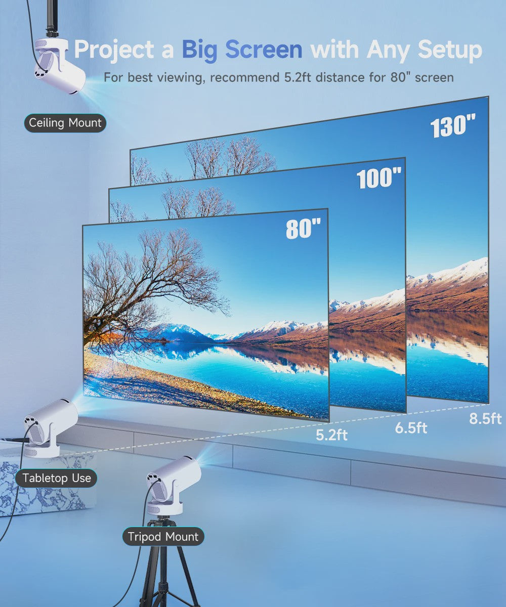 Magcubic HY300 Pro+ Mini Projector: 8K Ondersteuning, Android 14, WiFi 6, Draagbaar met 5W HiFi Speaker