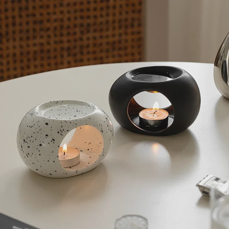 Keramische Oliebrander met Waxinelichtje - Essentiële Olie Diffuser voor Huis & Spa