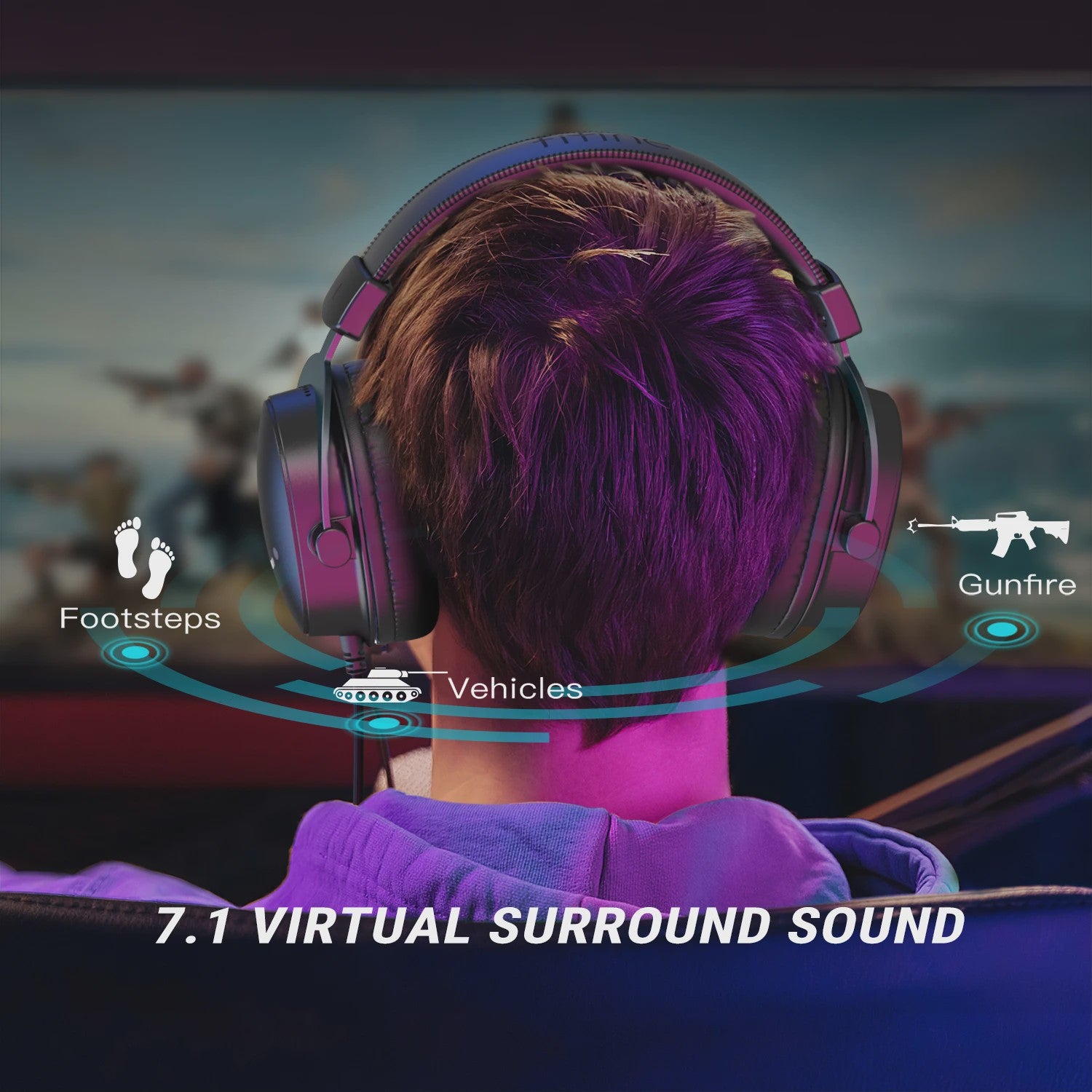 FIFINE H9 Gaming Headset met 7.1 Surround Sound, USB & 3.5mm Jack, Volume & Mute Controle voor PC, Mac, PS4/PS5