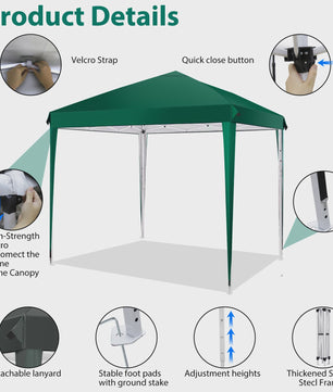 Pop-up Gazebo Tent 3x3M - UV & Regenbestendig, Verstelbare Hoogte, Inclusief Draagtas