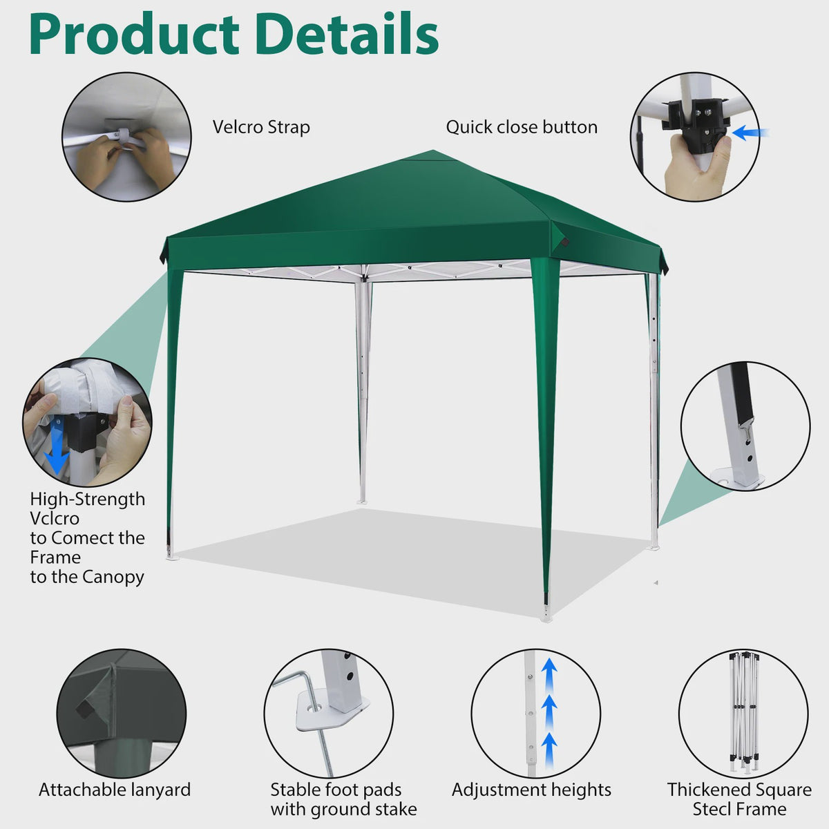 Pop-up Gazebo Tent 3x3M - UV & Regenbestendig, Verstelbare Hoogte, Inclusief Draagtas