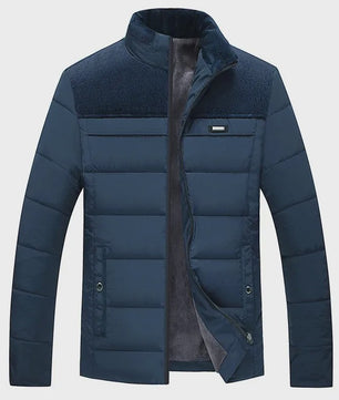 Warme Heren Puffer Jas met Pluche Voering en Opstaande Kraag - Winter Parka