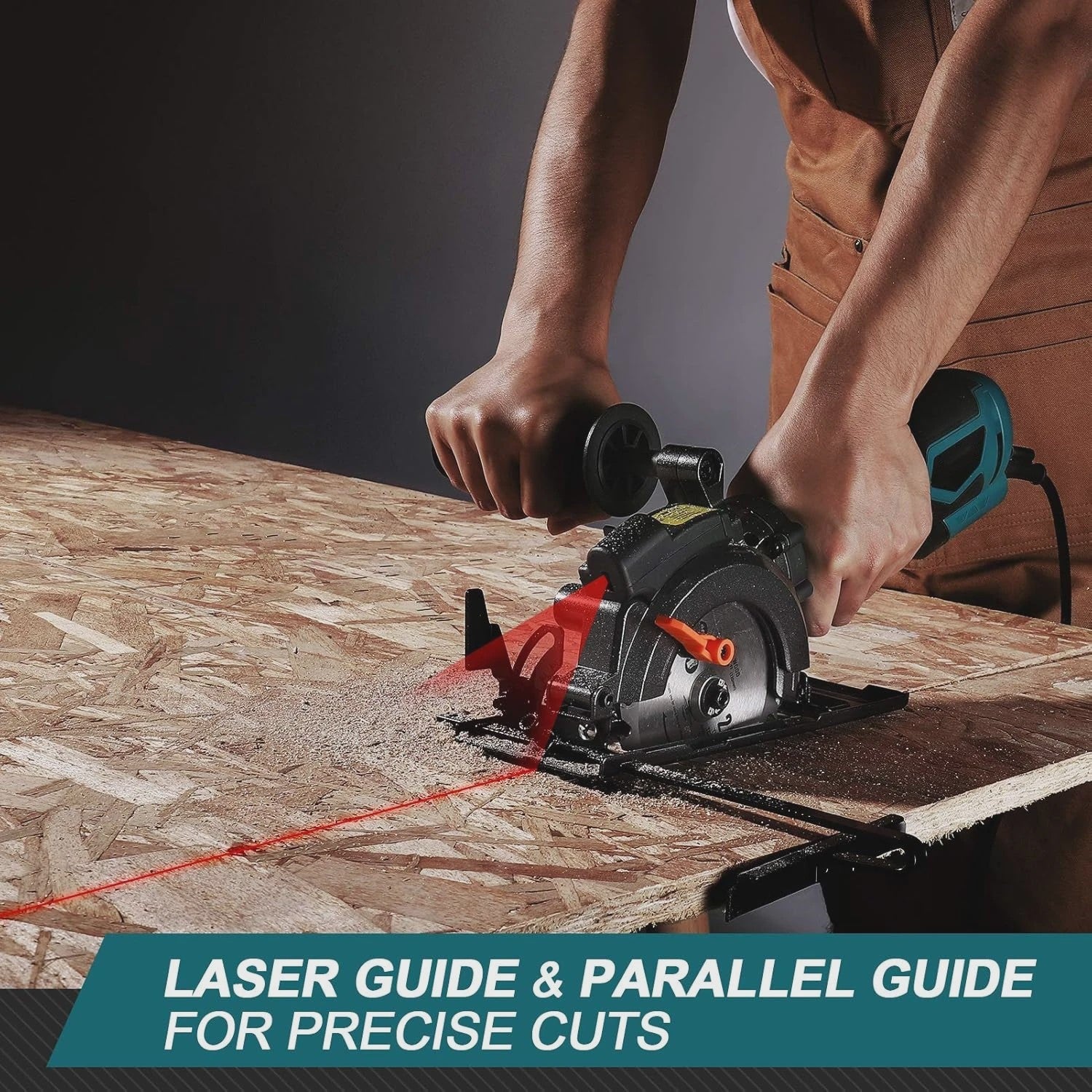 DOVAMAN Mini Cirkelzaag met Laser - 710W, 3500rpm, 6 Zaagbladen, 43mm Diepte