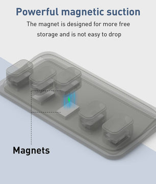 Magnetische Kabelhouder Bureau - 5 Clips voor Orde in USB & Lightning Kabels