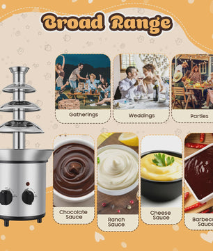 4-Laags Chocoladefontein Machine 1.8L - Perfect voor Feesten, Bruiloften & Verjaardagen