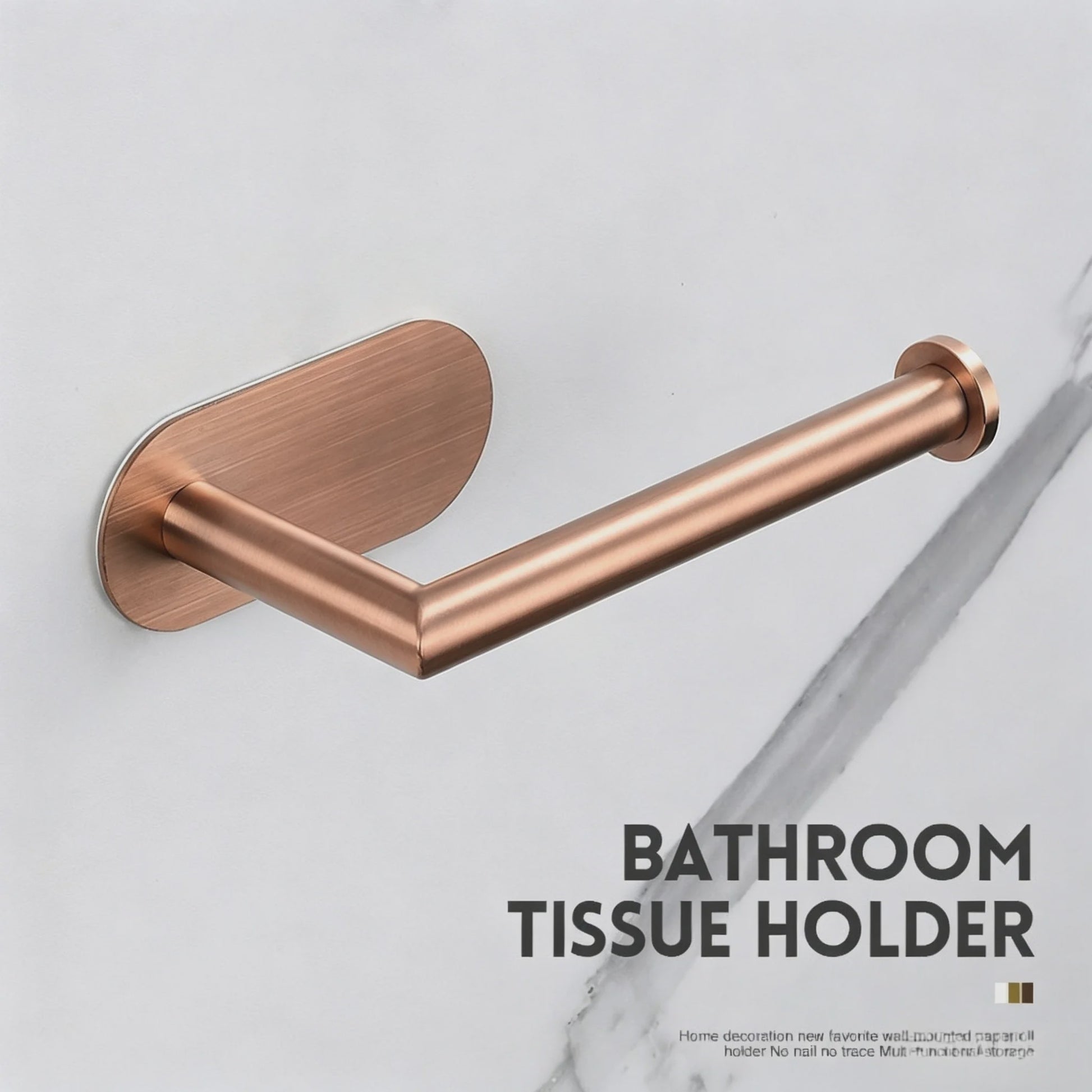 Rose Goud Toiletrolhouder - Keukenrolhouder & Handdoekhaak - Wandmontage
