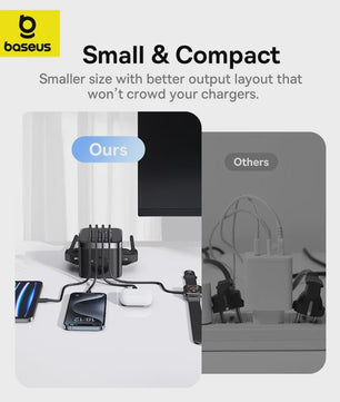 Baseus 7-in-1 GaN Power Strip: 30W Snellader met 3 Stopcontacten, 2x USB-A & 2x USB-C PD