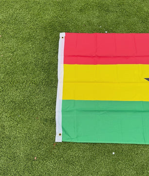 Grote Ghanese Vlag 150x90cm - Duurzaam Polyester, Dubbel Gestikt