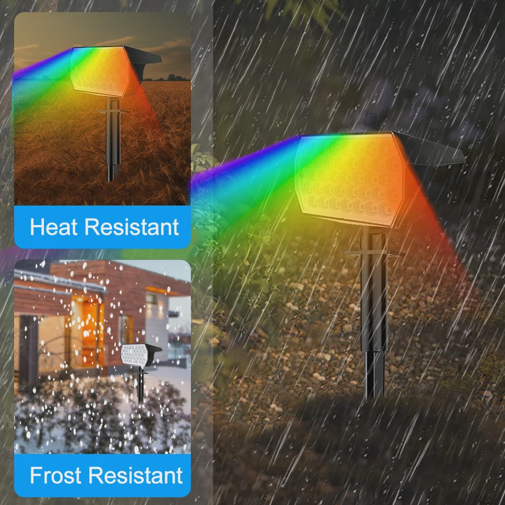 4x RGB LED Solar Tuinspots - Kleurrijk Verlichtingspakket - Waterdicht & 7 Modi