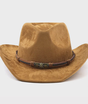 Vintage Suède Western Cowboyhoed voor Heren en Dames - Stijlvolle Jazz Hoed voor Outdoor en Reizen