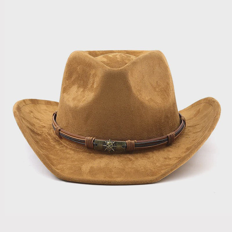 Vintage Suède Western Cowboyhoed voor Heren en Dames - Stijlvolle Jazz Hoed voor Outdoor en Reizen