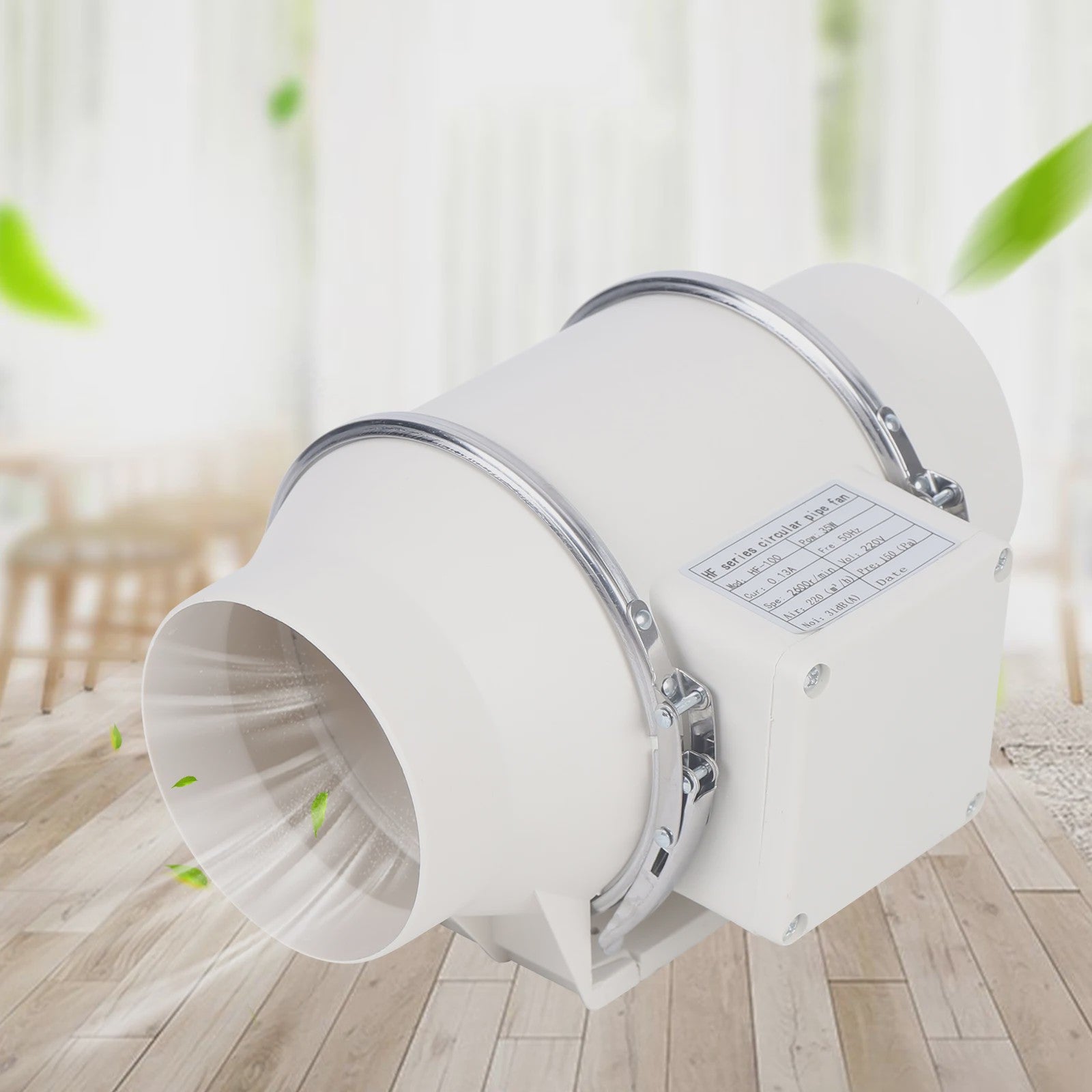 Stille Afzuigventilator 220V voor Kanalen - Keuken, Badkamer, Toilet - 2600RPM