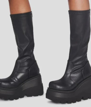 Dames Winter Laarzen met Plateauzool - Hoge Top, Anti-slip & Gothic Stijl