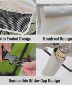 WESTTUNE Opvouwbare Campingstoel met Hoofdsteun - Lichtgewicht Aluminium Outdoor Stoel