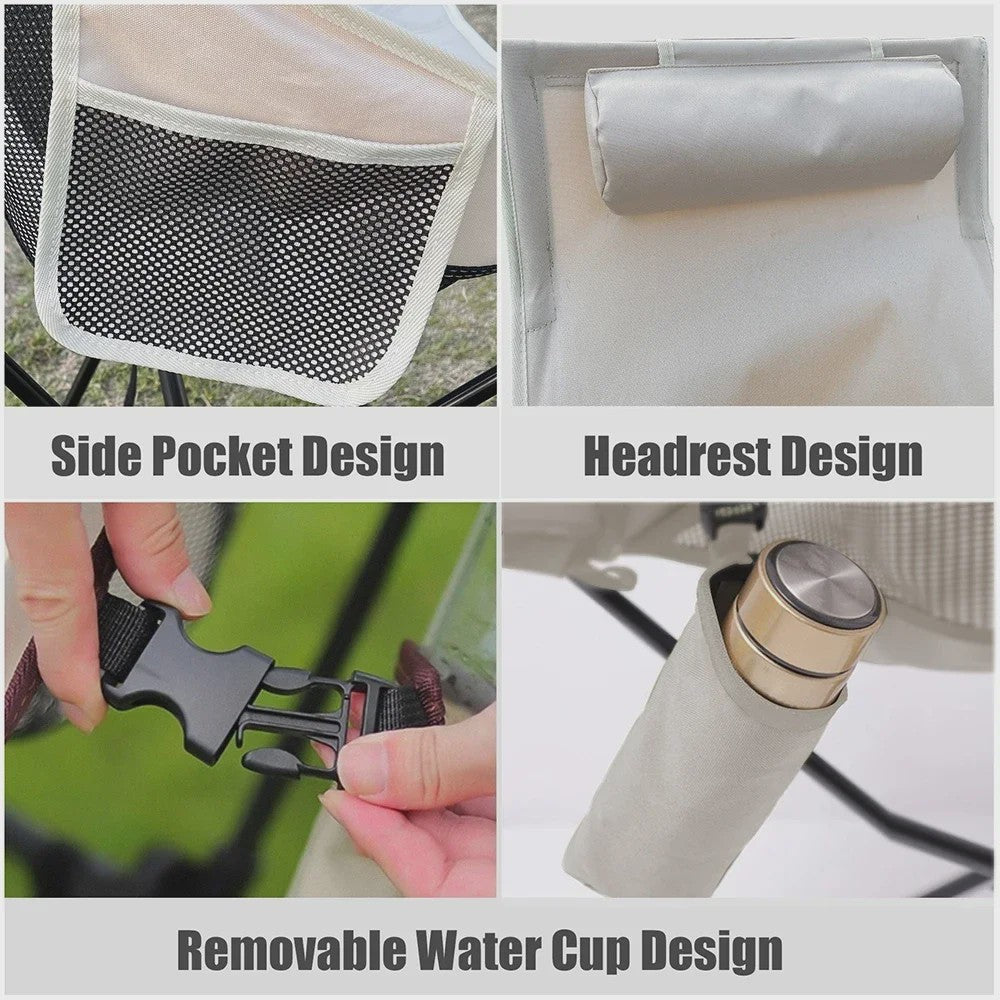 WESTTUNE Opvouwbare Campingstoel met Hoofdsteun - Lichtgewicht Aluminium Outdoor Stoel