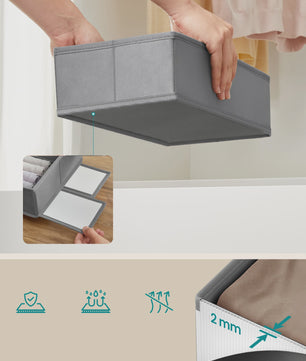 Songmics 4-delige Opvouwbare Lade-Organizers Set - Ideaal voor Kleding en Accessoires