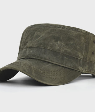 Waterdichte Canvas Militaire Pet voor Heren - Vintage Cadet Stijl