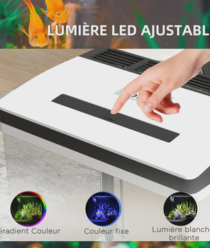 Pawut Aquarium 28L met LED Verlichting en Filter - Wit
