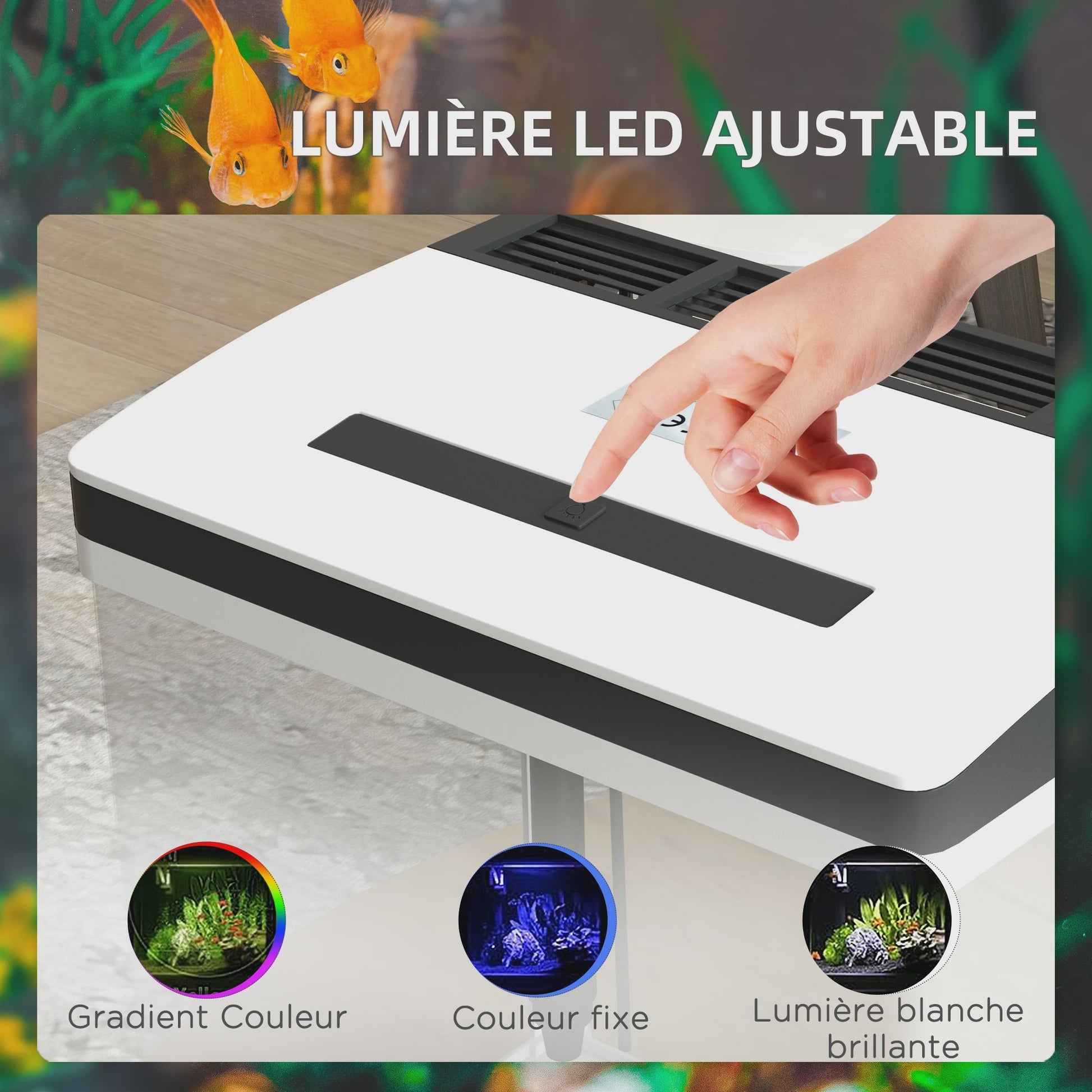 Pawut Aquarium 28L met LED Verlichting en Filter - Wit