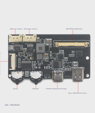 USB-C naar EDP Driver Board voor 2K/4K Schermen - 30/40 Pin