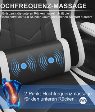 Ergonomische Gaming Stoel met Lendengezondheid Massage en Voetensteun – Verstelbaar voor Kantoor en Ontspanning