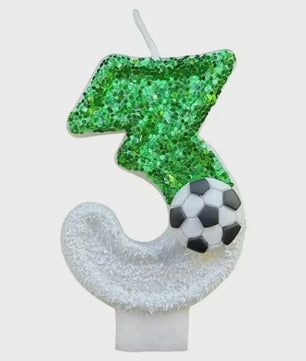 Voetbal Cijfer Kaarsen - Glitter & Graduele Kleurverandering - Verjaardag Decoratie