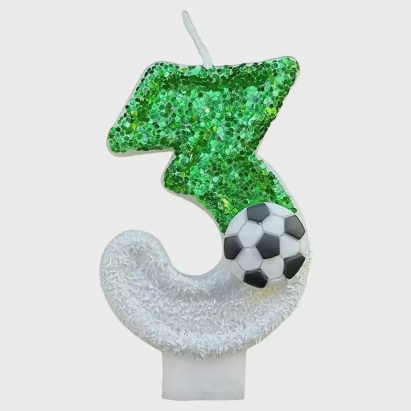Voetbal Cijfer Kaarsen - Glitter & Graduele Kleurverandering - Verjaardag Decoratie