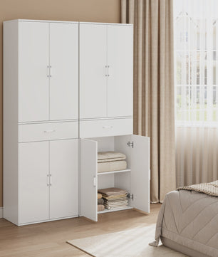 Hoge Archiefkast met Deuren en Lade - 60x180x34cm - Kantoor & Keuken Opbergmeubel